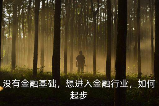 沒有金融基礎(chǔ)，想進入金融行業(yè)，如何起步