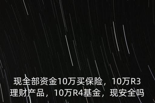 現(xiàn)全部資金10萬(wàn)買保險(xiǎn)，10萬(wàn)R3理財(cái)產(chǎn)品，10萬(wàn)R4基金，現(xiàn)安全嗎