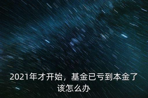 2021年才開始，基金已虧到本金了該怎么辦