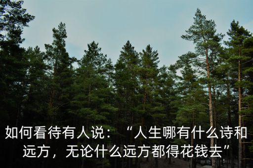 如何看待有人說(shuō)：“人生哪有什么詩(shī)和遠(yuǎn)方，無(wú)論什么遠(yuǎn)方都得花錢(qián)去”