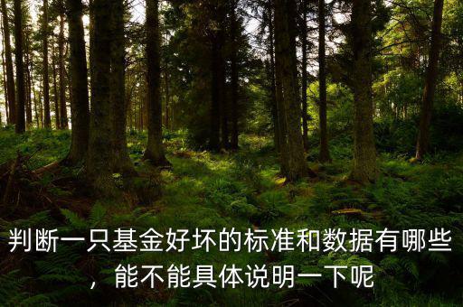 判斷一只基金好壞的標(biāo)準(zhǔn)和數(shù)據(jù)有哪些，能不能具體說(shuō)明一下呢