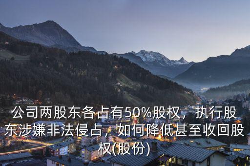 公司兩股東各占有50%股權(quán)，執(zhí)行股東涉嫌非法侵占，如何降低甚至收回股權(quán)(股份)