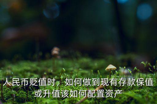 人民幣貶值時(shí)，如何做到現(xiàn)有存款保值或升值該如何配置資產(chǎn)