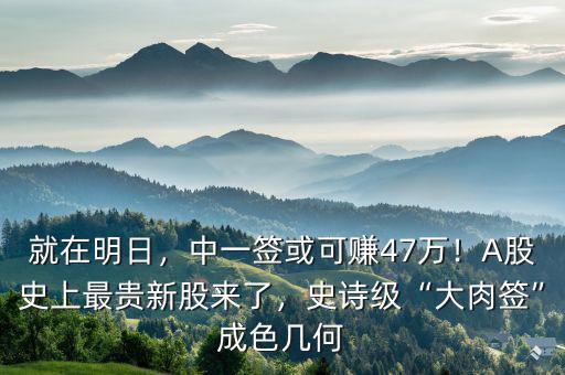 就在明日，中一簽或可賺47萬！A股史上最貴新股來了，史詩級“大肉簽”成色幾何