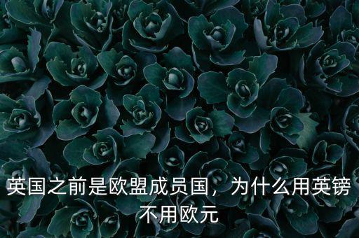 英國之前是歐盟成員國，為什么用英鎊不用歐元
