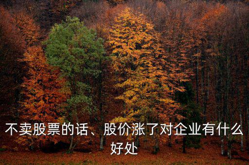 不賣股票的話、股價漲了對企業(yè)有什么好處