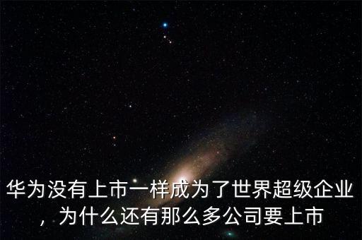 華為沒(méi)有上市一樣成為了世界超級(jí)企業(yè)，為什么還有那么多公司要上市