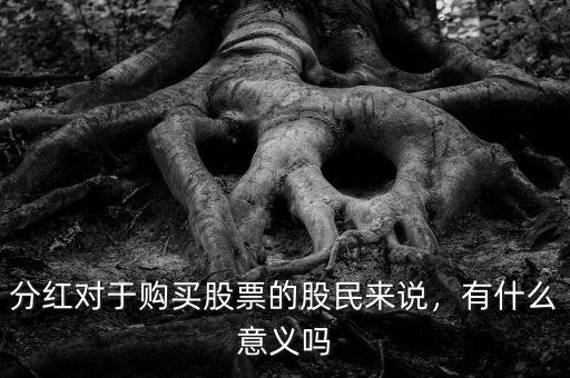 分紅對(duì)于購買股票的股民來說，有什么意義嗎