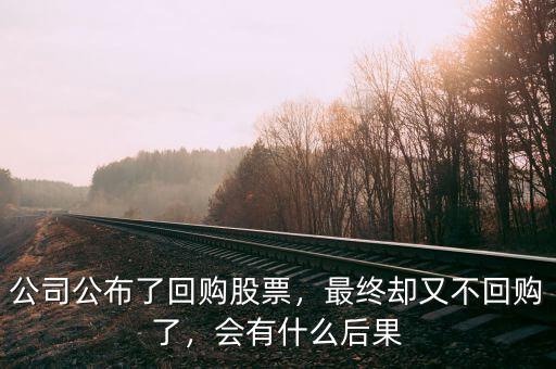 公司公布了回購(gòu)股票，最終卻又不回購(gòu)了，會(huì)有什么后果