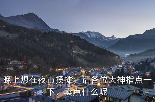 晚上想在夜市擺攤，請(qǐng)各位大神指點(diǎn)一下，賣點(diǎn)什么呢