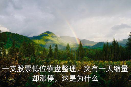 一支股票低位橫盤整理，突有一天縮量卻漲停，這是為什么