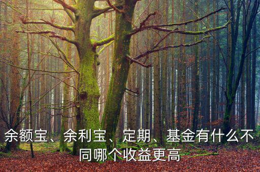 余額寶、余利寶、定期、基金有什么不同哪個(gè)收益更高