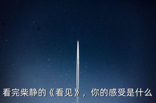 看完柴靜的《看見》，你的感受是什么