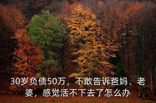 30歲負(fù)債50萬(wàn)，不敢告訴爸媽、老婆，感覺(jué)活不下去了怎么辦