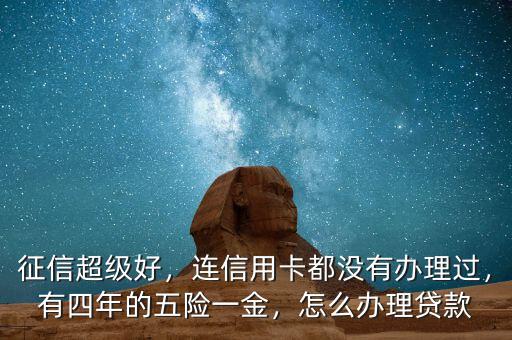 征信超級(jí)好，連信用卡都沒(méi)有辦理過(guò)，有四年的五險(xiǎn)一金，怎么辦理貸款