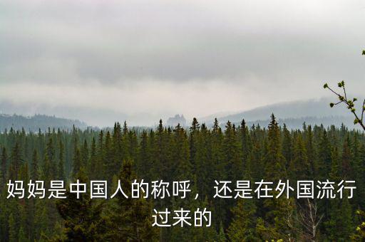 媽媽是中國人的稱呼，還是在外國流行過來的