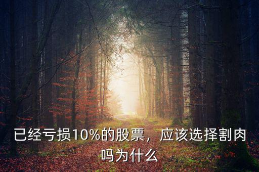 已經(jīng)虧損10%的股票，應(yīng)該選擇割肉嗎為什么