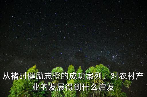 從褚時(shí)健勵(lì)志橙的成功案列，對(duì)農(nóng)村產(chǎn)業(yè)的發(fā)展得到什么啟發(fā)