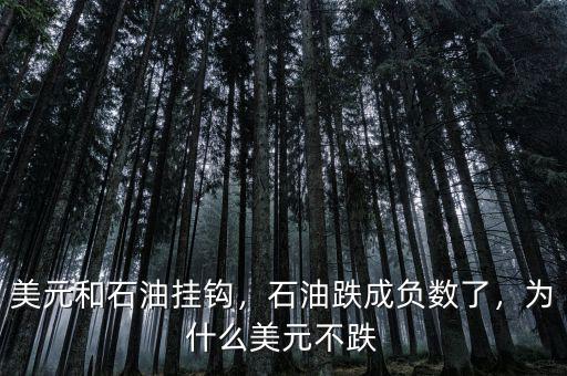 美元和石油掛鉤，石油跌成負數(shù)了，為什么美元不跌