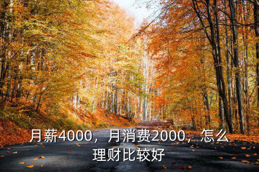 月薪4000，月消費(fèi)2000，怎么理財(cái)比較好