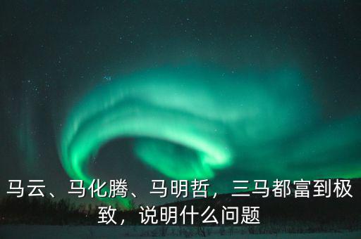 馬云、馬化騰、馬明哲，三馬都富到極致，說明什么問題