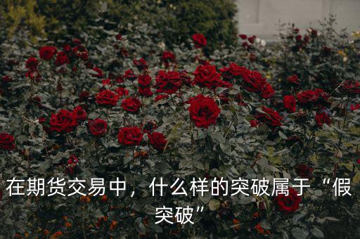 在期貨交易中，什么樣的突破屬于“假突破”