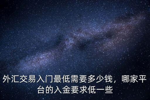 外匯交易入門最低需要多少錢，哪家平臺的入金要求低一些