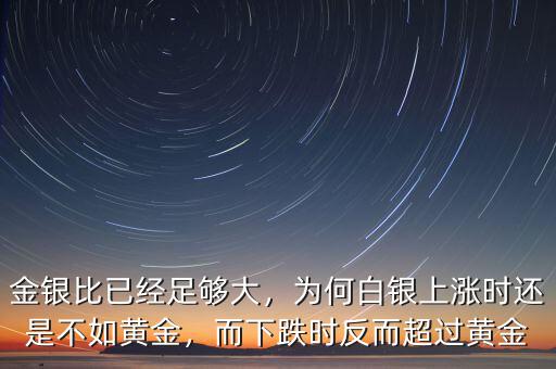 金銀比已經(jīng)足夠大，為何白銀上漲時(shí)還是不如黃金，而下跌時(shí)反而超過黃金