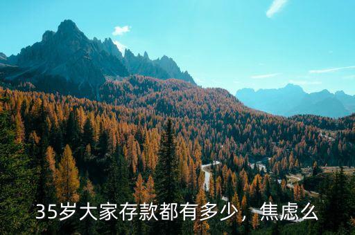 35歲大家存款都有多少，焦慮么
