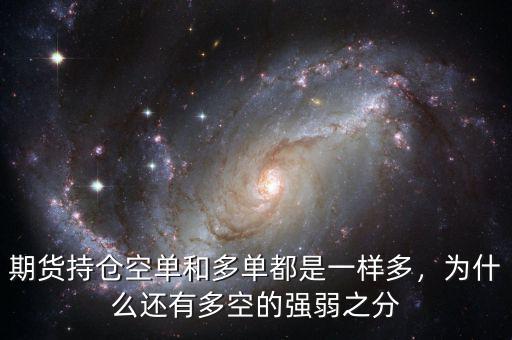期貨持倉空單和多單都是一樣多，為什么還有多空的強弱之分