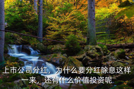 上市公司分紅，為什么要分紅除息這樣一來，還有什么價(jià)值投資呢