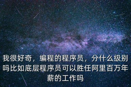 我很好奇，編程的程序員，分什么級別嗎比如底層程序員可以勝任阿里百萬年薪的工作嗎