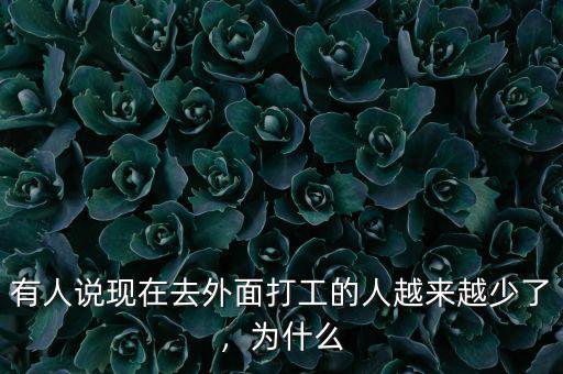 有人說現(xiàn)在去外面打工的人越來越少了，為什么