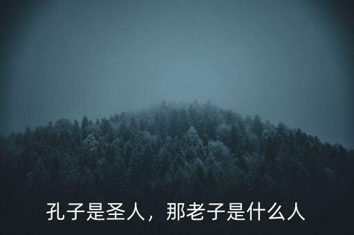 孔子是圣人，那老子是什么人