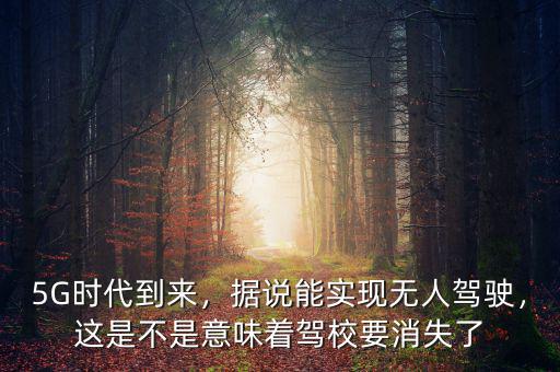 5G時代到來，據說能實現無人駕駛，這是不是意味著駕校要消失了