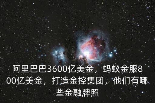 阿里巴巴3600億美金，螞蟻金服800億美金，打造金控集團(tuán)，他們有哪些金融牌照
