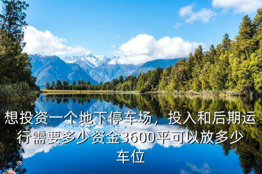 想投資一個(gè)地下停車(chē)場(chǎng)，投入和后期運(yùn)行需要多少資金3600平可以放多少車(chē)位