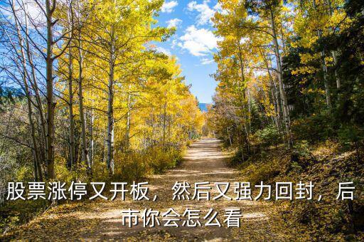 股票漲停又開板，然后又強力回封，后市你會怎么看
