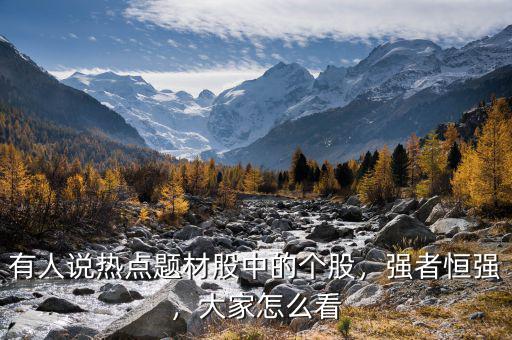 有人說熱點題材股中的個股，強者恒強，大家怎么看