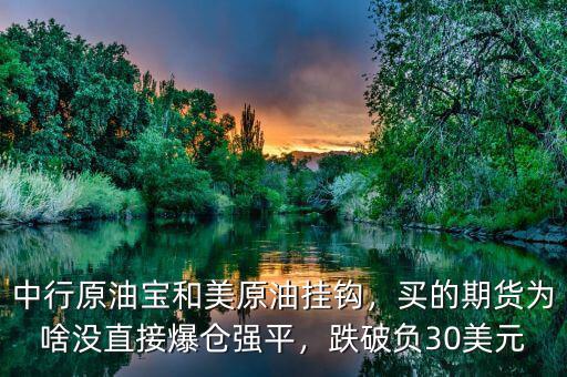 中行原油寶和美原油掛鉤，買的期貨為啥沒直接爆倉強平，跌破負30美元