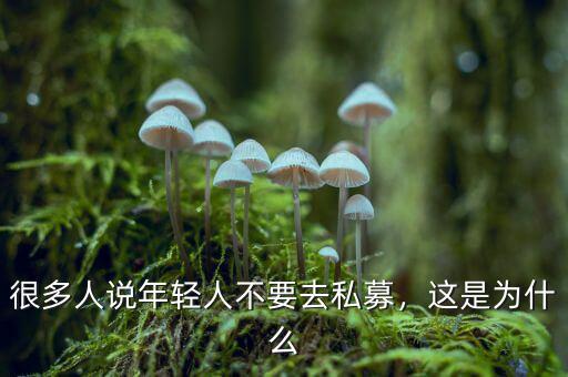 很多人說年輕人不要去私募，這是為什么