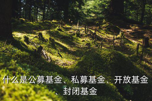 什么是公募基金、私募基金、開放基金、封閉基金