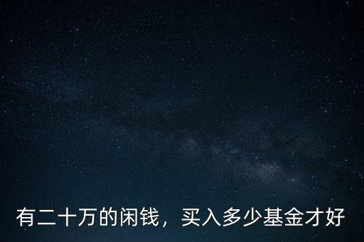 有二十萬的閑錢，買入多少基金才好