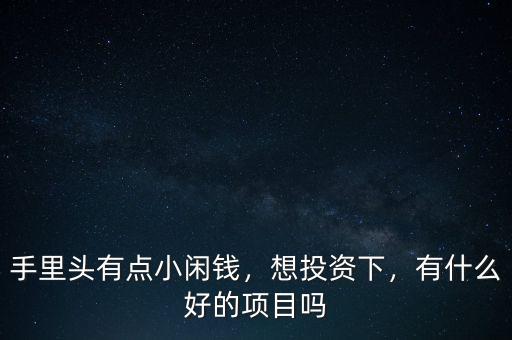 手里頭有點(diǎn)小閑錢，想投資下，有什么好的項(xiàng)目嗎