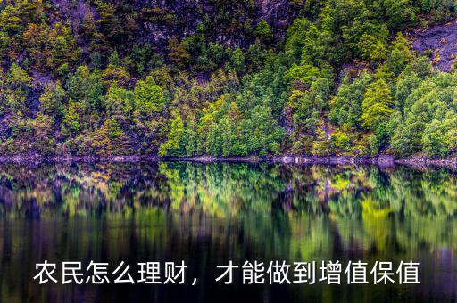 農(nóng)民怎么理財，才能做到增值保值