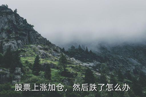 股票上漲加倉，然后跌了怎么辦