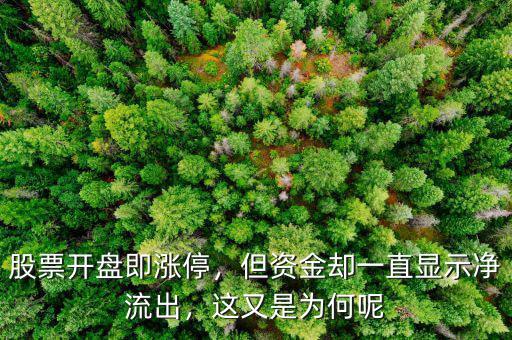 股票開盤即漲停，但資金卻一直顯示凈流出，這又是為何呢