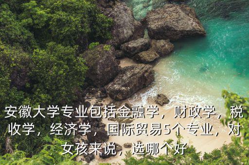 安徽大學(xué)專業(yè)包括金融學(xué)，財政學(xué)，稅收學(xué)，經(jīng)濟(jì)學(xué)，國際貿(mào)易5個專業(yè)，對女孩來說，選哪個好