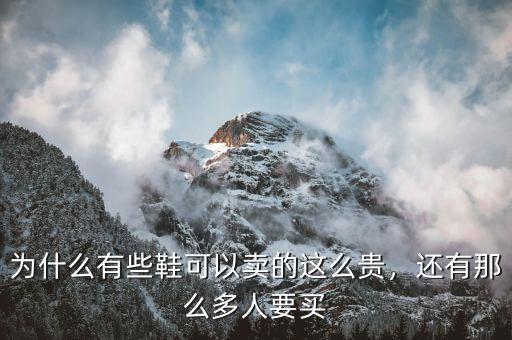 為什么有些鞋可以賣的這么貴，還有那么多人要買