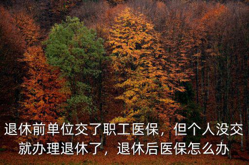 退休前單位交了職工醫(yī)保，但個人沒交就辦理退休了，退休后醫(yī)保怎么辦